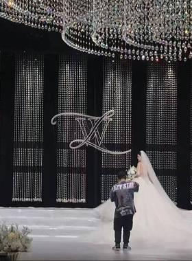 S5饰88空分段晶菠萝水珠帘珠镂串婚礼用品吊顶HPZ线帘舞台背景装