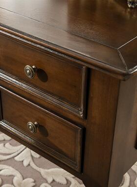 美式乡村实书桌脑欧式电桌办桌公桌写YKD字木台书房家具书椅书柜