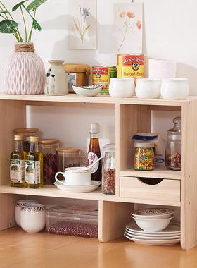 桌面意架实木多层书置38690物生架创收纳架学简易书架办公桌桌上