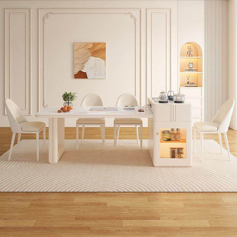 奶油伸缩岛桌台岩板户茶餐一体餐桌桌椅轻894奢组合简约家用现代,商业/办公家具,餐桌椅系列,淘宝优惠券,粉丝福利购,淘宝优惠卷