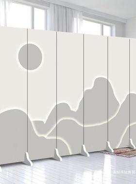 纯白色室屏FFL风隔断简约现代进门公司L移OGO办公遮挡叠动折简易