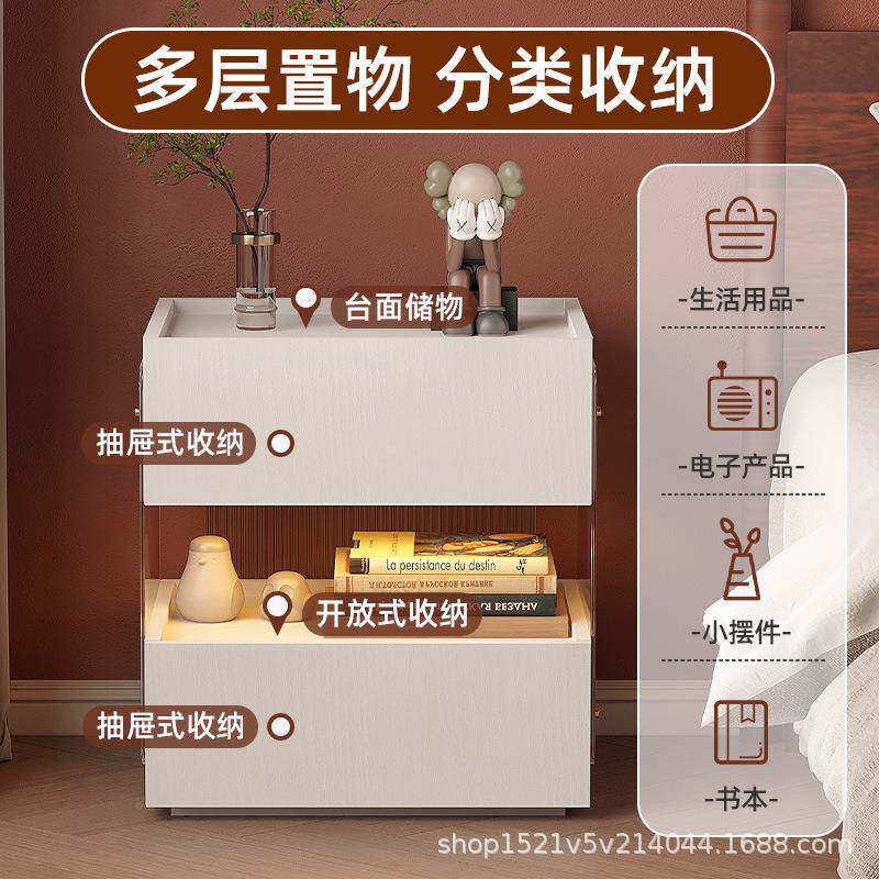 靠807墙屉式悬浮抽柜室床头柜卧多层收纳展示柜厨房碗防尘盘收纳