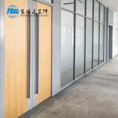 办室玻璃隔断墙铝合金百叶窗明钢透化玻璃风隔屏音墙高隔83断公简