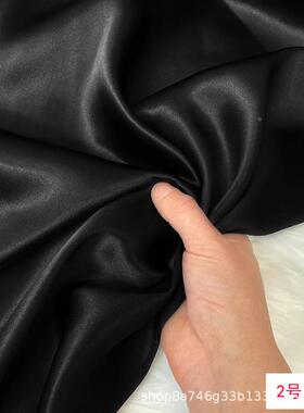 140宽幅6/19/22/0姆米真丝素布绉缎料黑1白桑蚕丝服装丝JFG绸面3