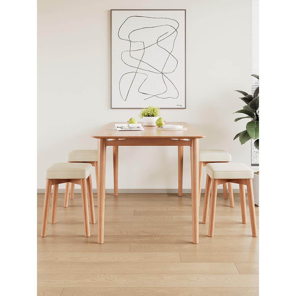 ft桌实木凳家用餐凳子餐子椅可叠放原木高凳奶油1568风方板凳软包,商业/办公家具,休闲椅/午休椅/骑马椅,淘宝优惠券,粉丝福利购,淘宝优惠卷