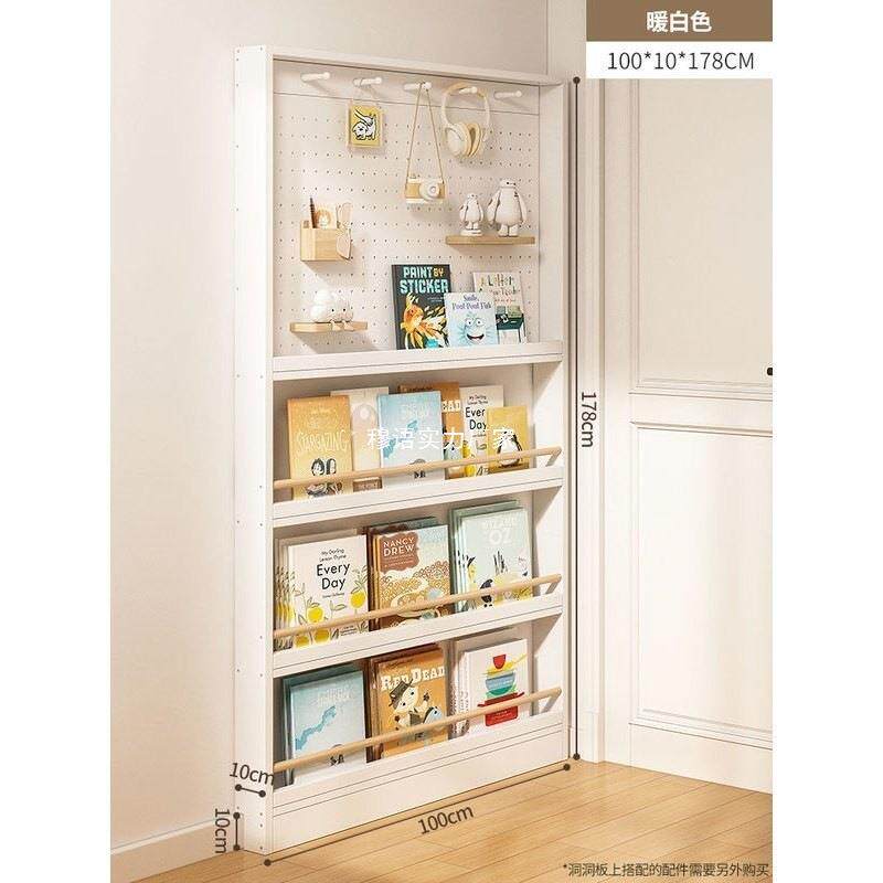 后实层书架置物架落地壁挂多卧室收木1纳架家用厨房绘本架门薄书