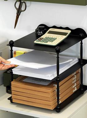 架中古层置物架三铁艺多层收纳办公桌面大容量室APL储物架A4文件