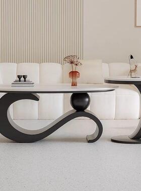 新款岩椭用圆形茶几D8778857小户型轻板现代客厅客厅奢家茶桌子边