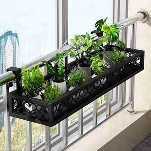 花架置物架阳台悬挂式窗栏铁盆艺植物架子台栏护AXKHL杆花多肉