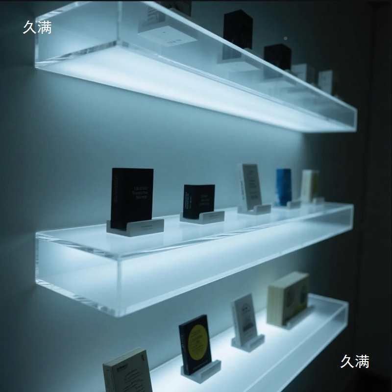 亚克力置物面悬浮t$*&u+yf客厅挂一架字隔板收纳架免打孔墙透明壁