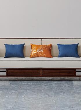 胡式桃木新中客实厅家具沙组合M-0100全实木单人发双人三人座组合