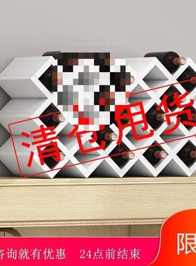 定红制酒格子菱式形架欧酒柜酒摆件家用实F955T8T5木免漆壁挂酒叉