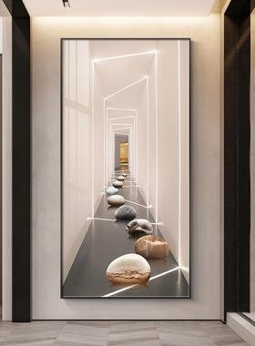 和家富贵玄关装饰现代轻奢大气入走廊过道挂画客厅正CEL画对门壁