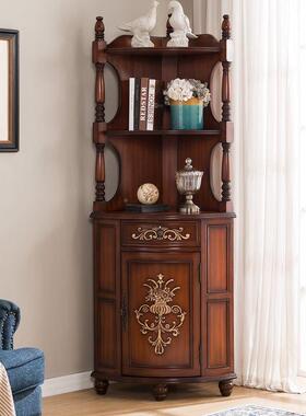 欧式物柜实木美式乡村角玄关柜PZX拐角柜墙角储物置收纳柜架书架