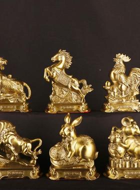 杨铜记摆件铜十二生肖肖属相生羊鼠牛兔龙蛇马猴0117鸡狗猪铜生肖