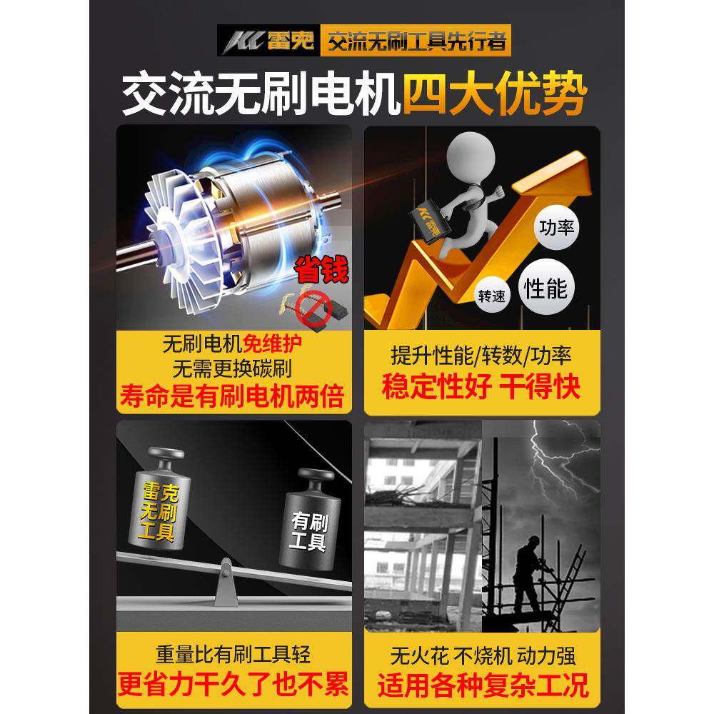 雷搞克无刷电锤电镐用冲击钻混两凝213工土大功率电锺电套装业级