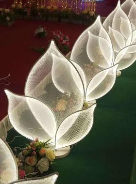 可拆卸三叶发水礼滴路引铁艺WGZ摆光件婚堂场景布置舞背景装饰台