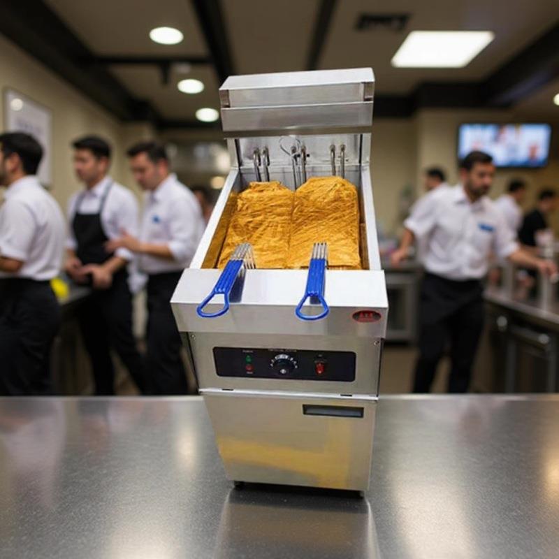 商用不全摊锈钢自动立式电炸炉摆鸡炸炸串串小OVL吃店大容量智能