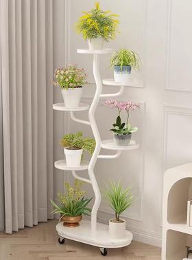 架室花内家用客厅电视柜子落地式阳台置物架托可移动多层盆景FVB
