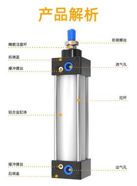 星气动SC小型标气缸300带磁大推力032/40浙/5/63/准80/100/125/16