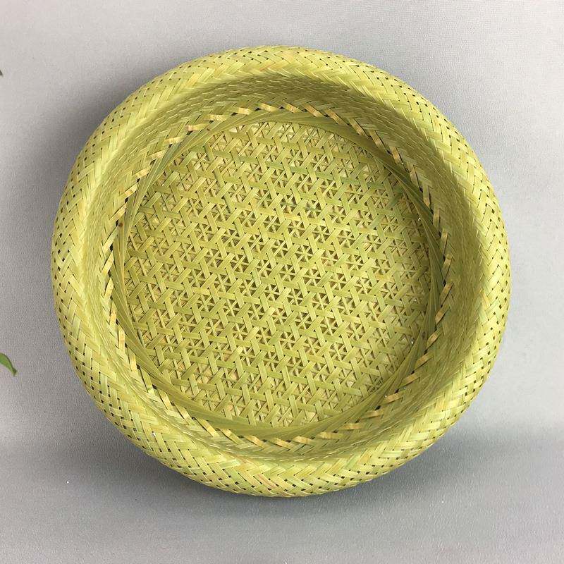 手竹编果层背盘头编织福喜果盒带盖款龟编法米字工形三件EIK套竹