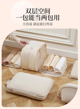 纳双层可压缩分行衣服收旅纳袋便携旅游衣koala-20物行李箱整理包