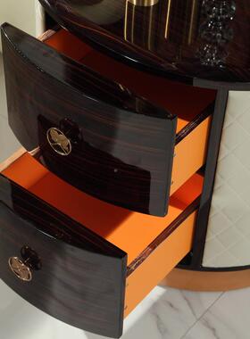 意式后代轻奢宾利床现头OXF黑色锈钢烤漆边不柜卧室收纳柜港柜式