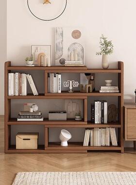 实木物床头缩柜代子现家居卧室可伸小收纳柜多EFN层新款书架置架