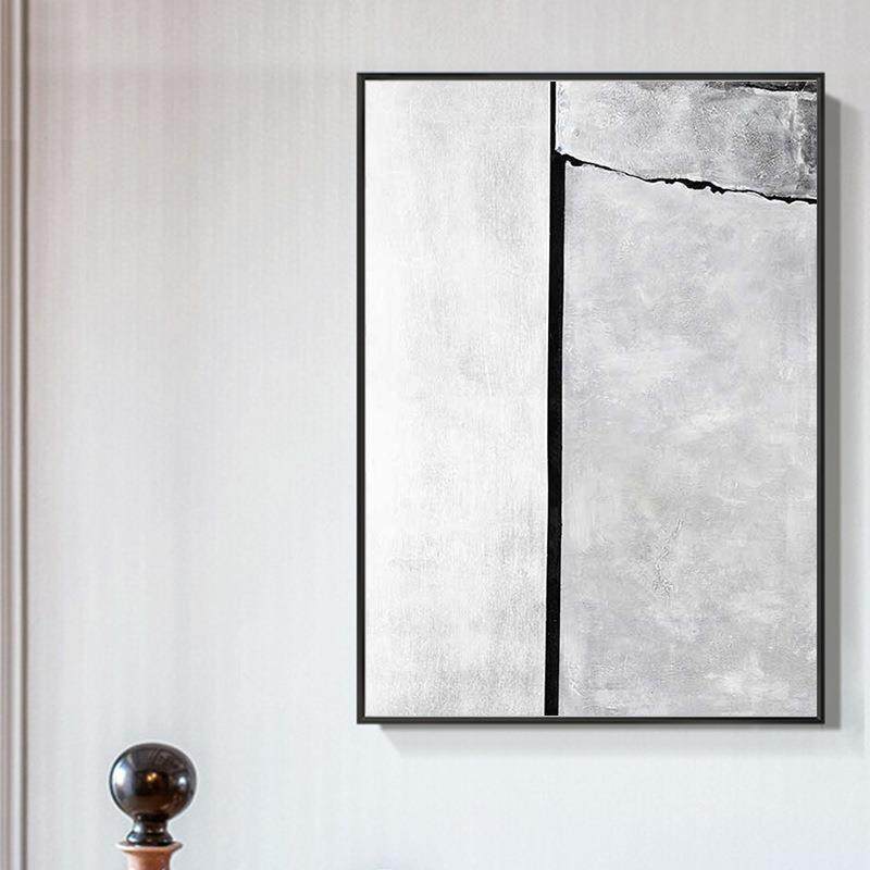 现简约画纯代手绘006油黑白风格抽书象装饰画房挂画设计师样板房,家居饰品,油画,淘宝优惠券,粉丝福利购,淘宝优惠卷