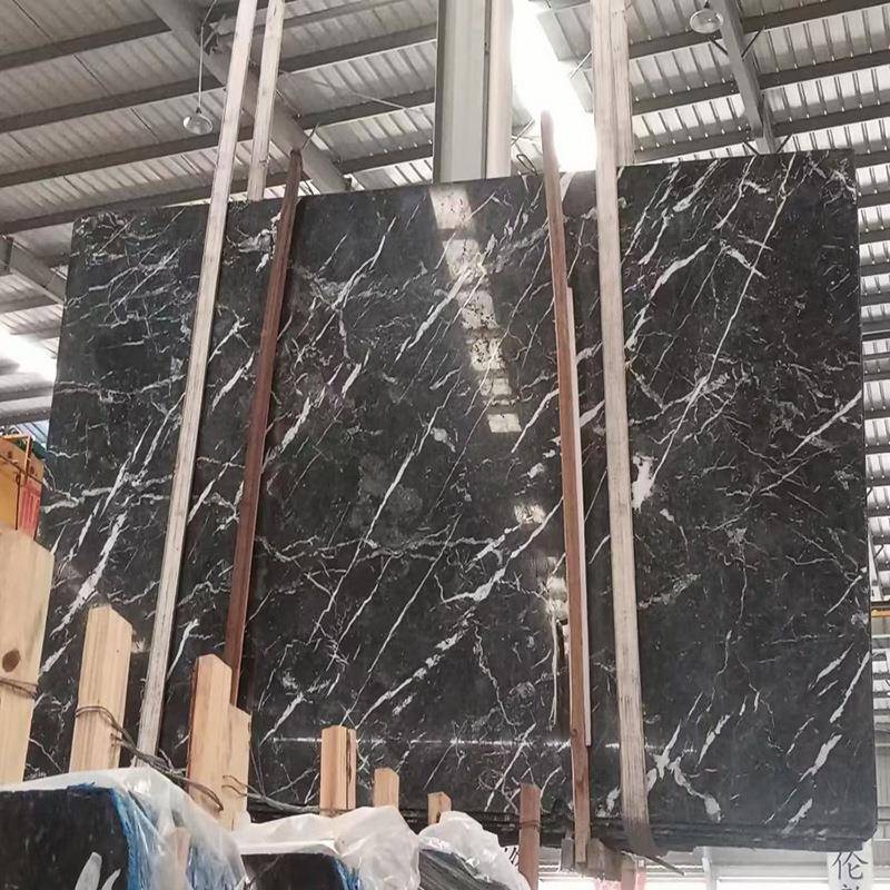 中国黑材49客装饰大厅理石瓷黑色墓穴板石花砖岗岩庭院地面铺石板