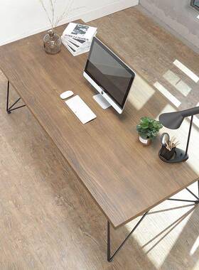 子欧式铁艺办实木合公桌椅组家kq-68545用书房桌小户型创意电脑桌