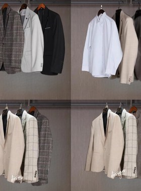 样板房意式衣帽间摆件卧室商务男主人外套衬衣衣柜装饰样板间衣服