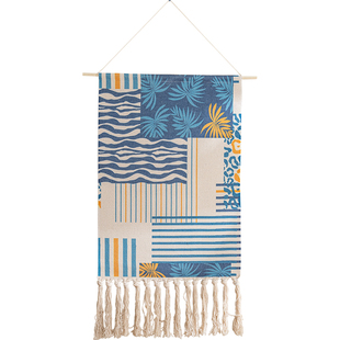 波西米亚风挂毯棉线编织背景墙壁毯民宿卧室床头装饰布艺挂画挂布