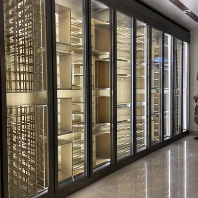 轻奢不锈钢定制高端恒温酒柜不锈钢恒温酒柜酒窖酒窖洋酒展示柜