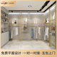 包落地式 店货架双层金色挂衣杆橱窗鞋 陈列中岛架 店展示架女装 服装