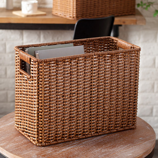 仿藤编收纳筐高款窄长型柜子收纳篮夹缝橱柜储物置物篮整理筐神器