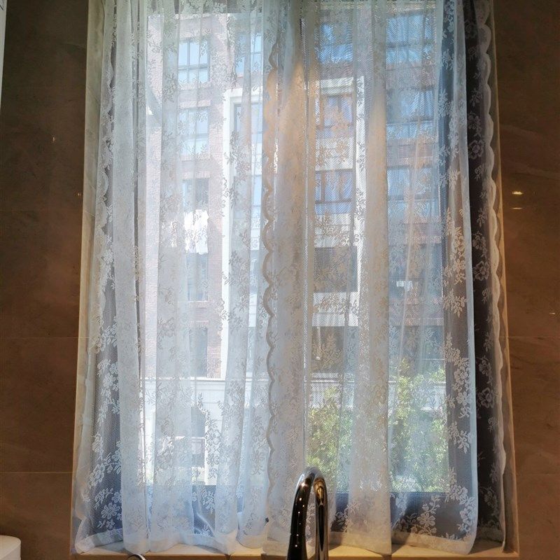 免打孔魔术贴韩式蕾丝门帘厨房半帘短帘隔断帘白色纱帘穿杆帘定制,居家布艺,定制窗帘,淘宝优惠券,粉丝福利购,淘宝优惠卷
