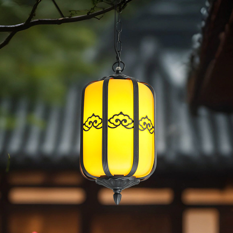 户外led仿云石铸铝吊灯别墅过道走廊灯阳台凉亭吊灯中国风照明灯