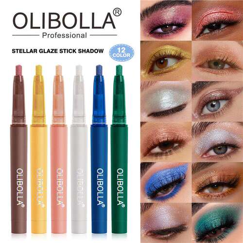 12 Colors Eyeshadow & Highlight Stick 十二色高光眼影笔