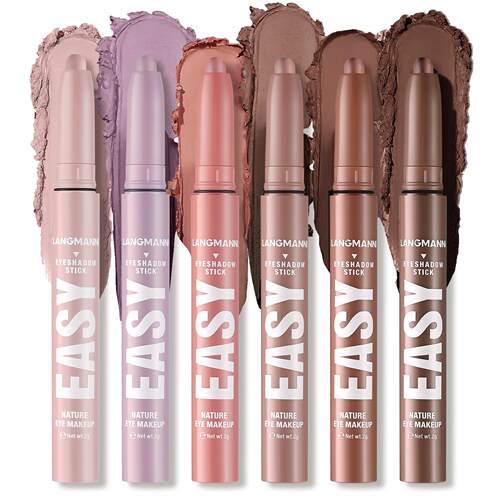 6Pcs Single Color Eyeshadow Stick 珠光哑光单色眼影笔套装