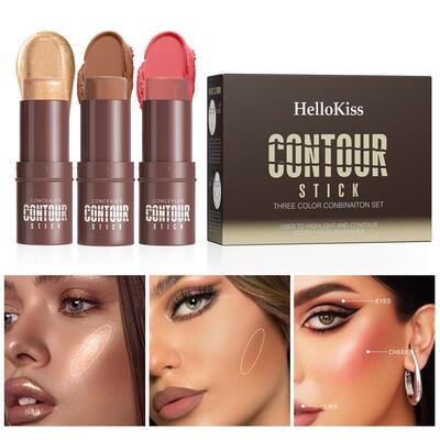 Contour Stick Set 高光遮瑕腮红棒修饰轮廓阴影卧蚕笔哑光棒TK