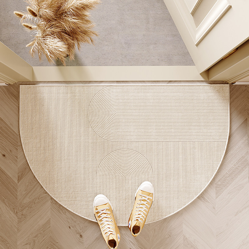 奶油风入户门地垫门口进门脚垫家用室内耐脏入门户半圆地毯地点垫