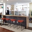 复古LOFT休闲区茶水间清吧酒吧奶茶店咖啡厅吧台公司前台桌接待台