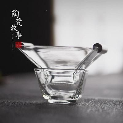 四方玻13597璃茶滤耐漏高温玻茶汤过滤璃器茶隔功夫茶具茶配件
