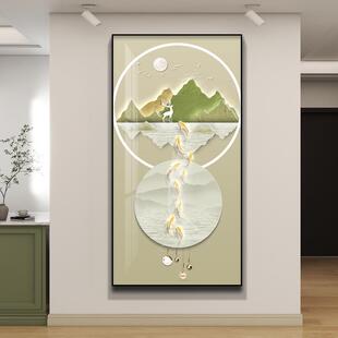 现代壁玄禅意缥缈新中式高级感关装饰画景金属过道大气挂画客厅沙