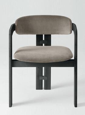 新中式实3222C谈木餐椅现代北欧板洽谈椅围椅样房家酒具店休闲接