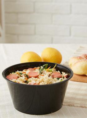 方形750黑色一性餐盒次塑料盒便当饭盒外卖打包100SS-150050带盖