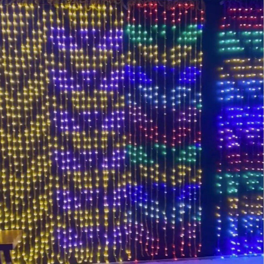 LED数码瀑布灯户外圣诞窗帘灯
