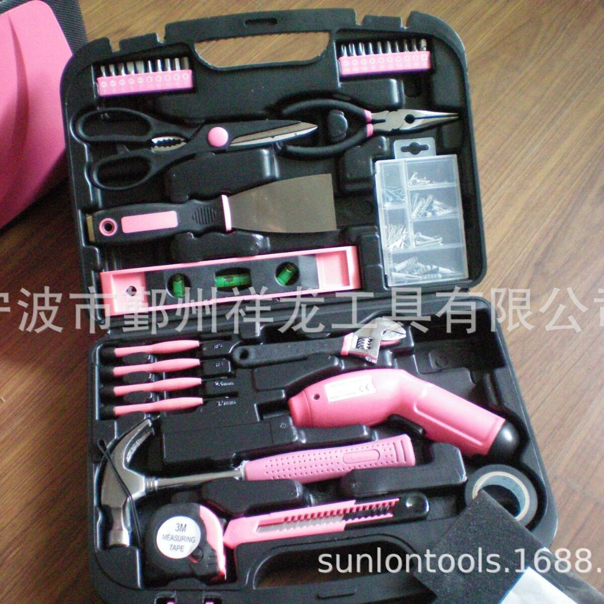 直供35件套粉红色女士组合家用工具套装五金组套电动工具