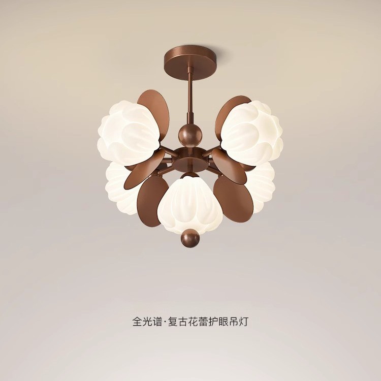 极简卧室灯创意艺术法式中古风2025新款铃兰花朵护眼儿童房卧室灯